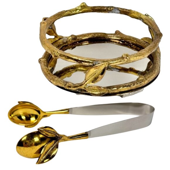 NEW Godinger Ice Tongs & Bottle Caddy Set Barware Holiday Dining Thanksgiving - Picture 1 of 15